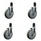 Service Caster 6'' Gray Poly Wheel Swivel 1-5/8'' Expanding Stem Caster Set, 4PK SCC-EX20S614-PPUB-158-4 - alternate 1